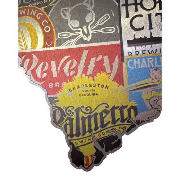 States of Brew South Carolina Craft Beer Sign Hoppy Faces, Barley Places - Picture 4 of 6